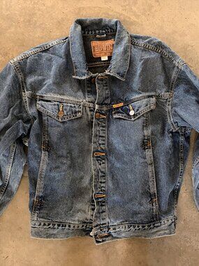 Edwin Denim Jacket Men M Trucker Big Jacket Japan 3344
